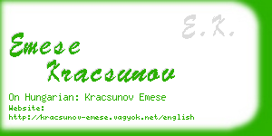 emese kracsunov business card